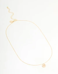 Gold Plated Cubic Zirconia Sagittarius Circle Necklace