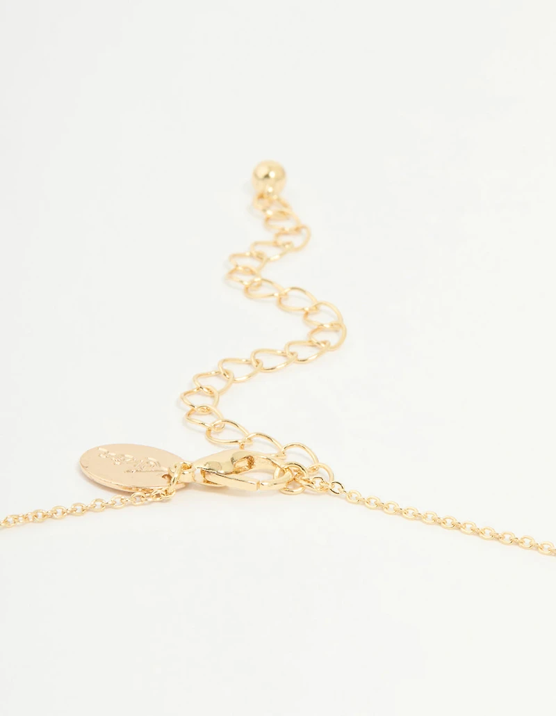 Gold Plated Cubic Zirconia Sagittarius Circle Necklace