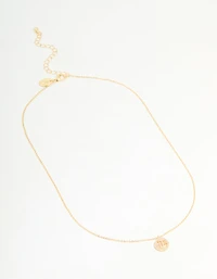 Gold Plated Cubic Zirconia Virgo Circle Necklace