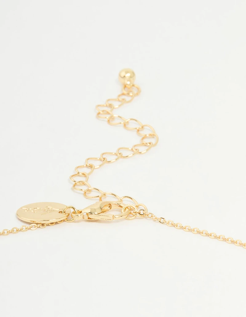 Gold Plated Cubic Zirconia Virgo Circle Necklace
