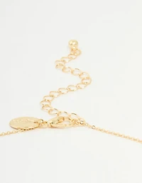 Gold Plated Cubic Zirconia Virgo Circle Necklace