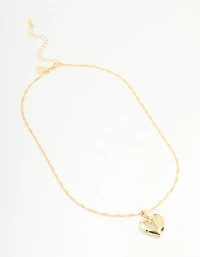 Gold Plated Heart Locket Necklace