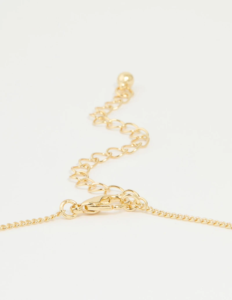 Gold Plated Genuine Shell Letter A Flower Petal Necklace