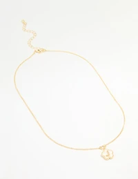Gold Plated Genuine Shell Letter J Flower Petal Necklace