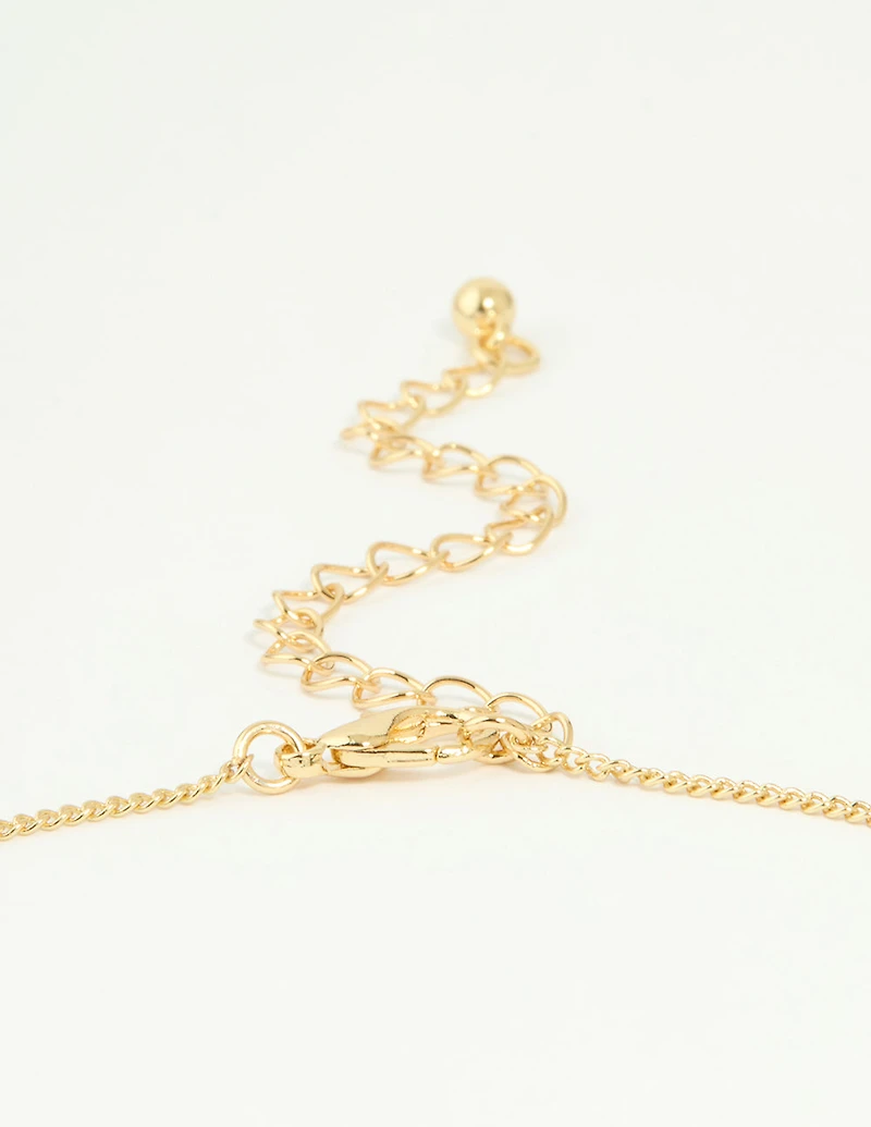 Gold Plated Genuine Shell Letter L Flower Petal Necklace