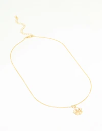 Gold Plated Genuine Shell Letter M Flower Petal Necklace