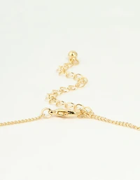 Gold Plated Genuine Shell Letter M Flower Petal Necklace