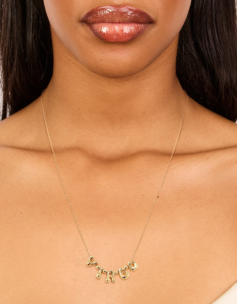 Gold Plated Bubble Virgo Pendant Necklace