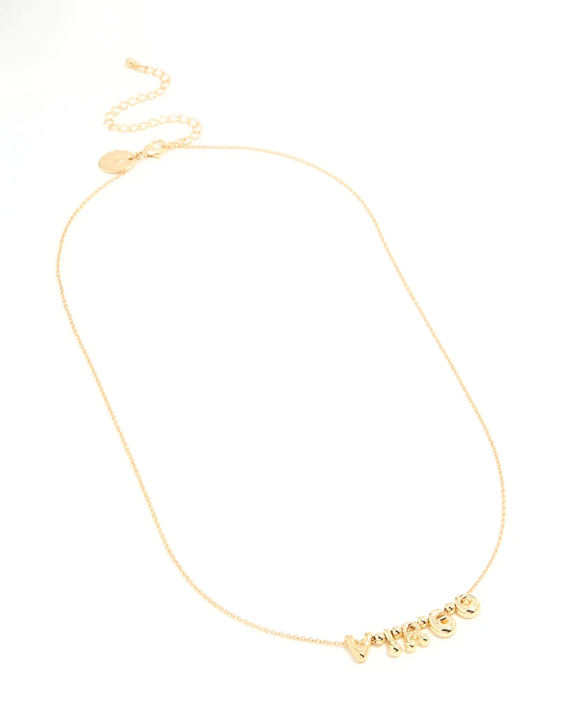Gold Plated Bubble Virgo Pendant Necklace