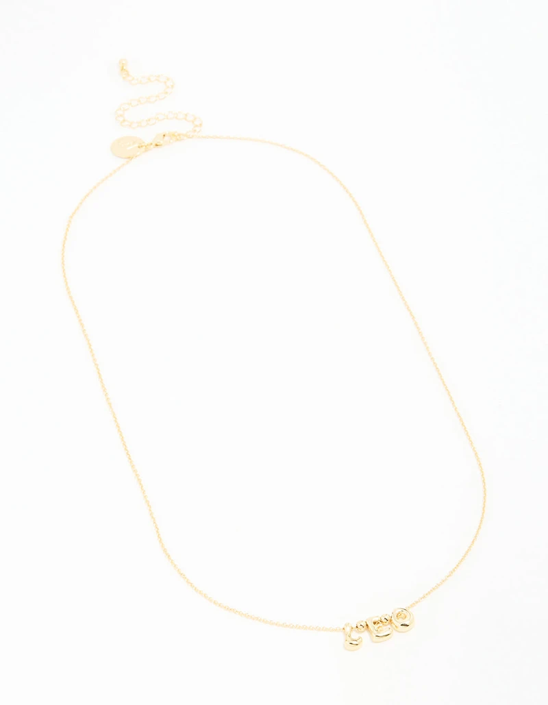 Gold Plated Bubble Leo Pendant Necklace