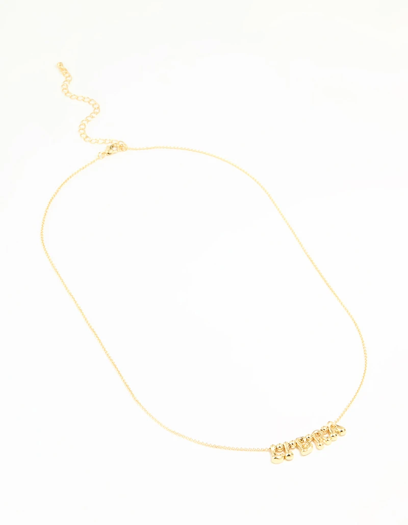 Gold Plated Bubble Libra Pendant Necklace