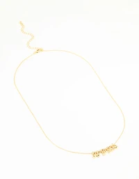 Gold Plated Bubble Libra Pendant Necklace