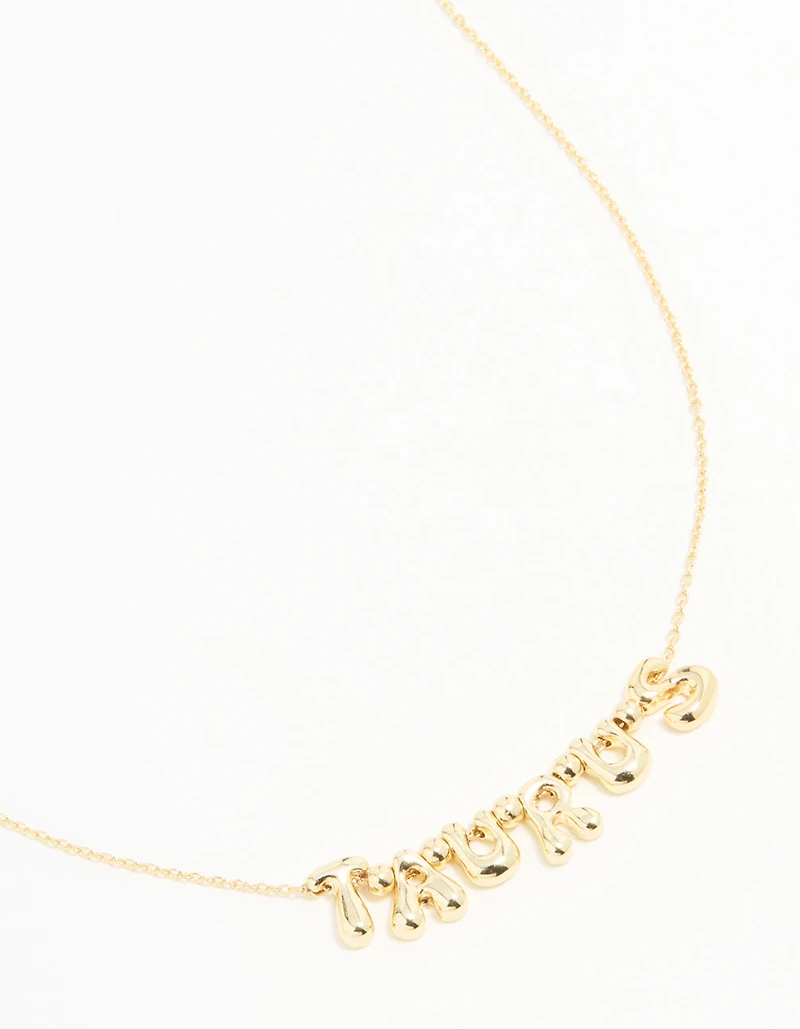 Gold Plated Bubble Taurus Necklace