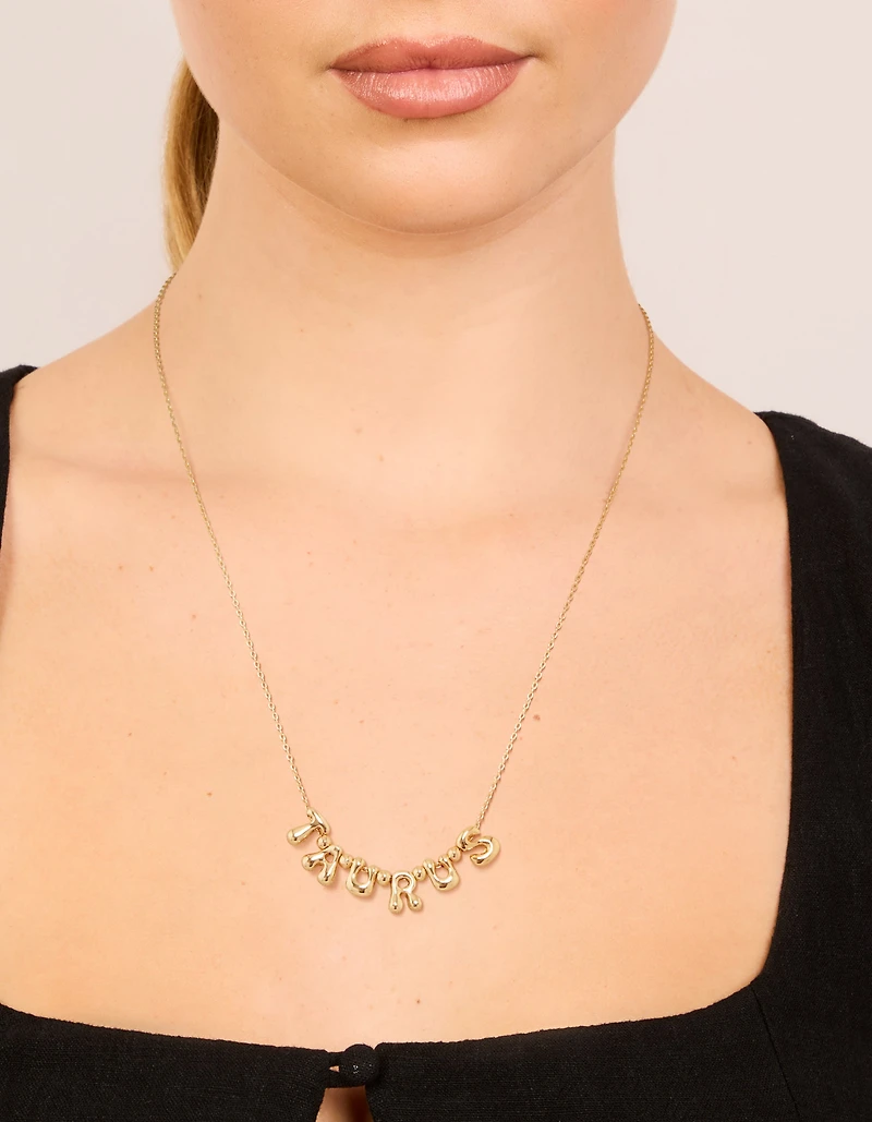 Gold Plated Bubble Taurus Necklace