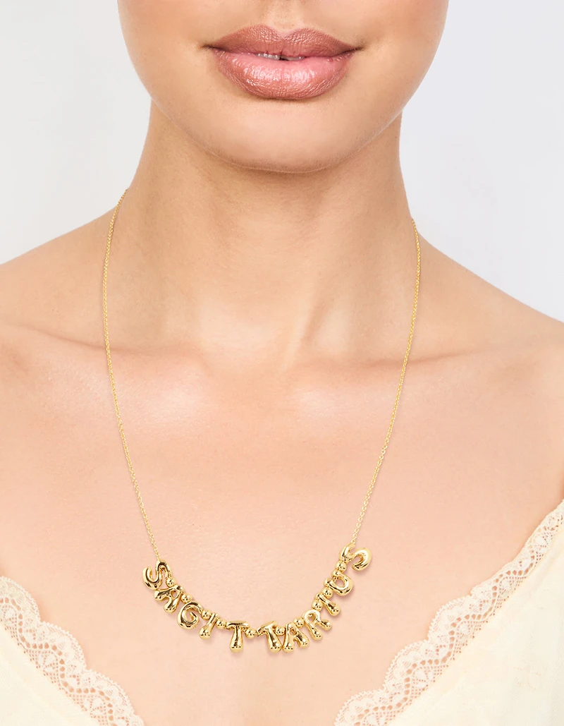 Gold Plated Bubble Sagittarius Necklace