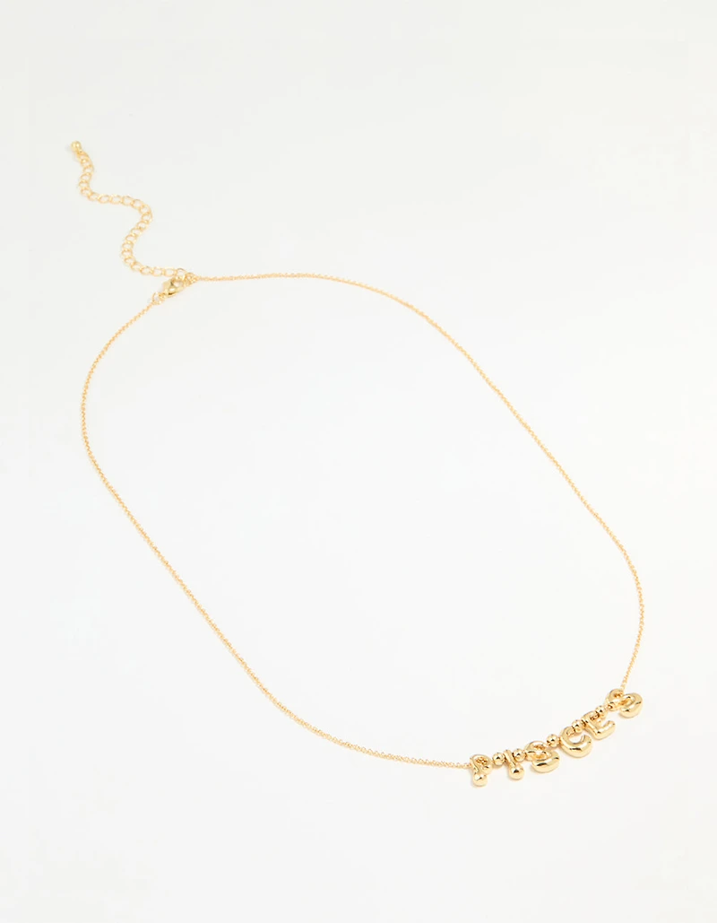 Gold Plated Bubble Pisces Pendant Necklace