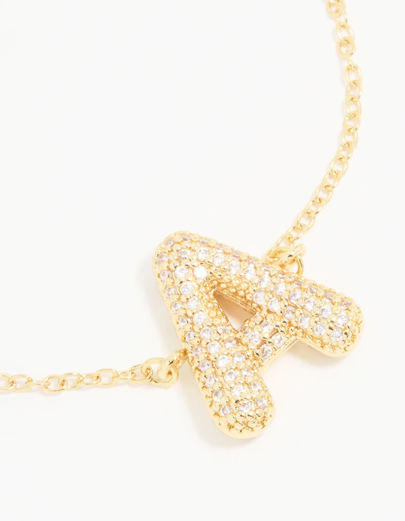 Gold Plated Cubic Zirconia Bubble A Pavé Toggle Bracelet