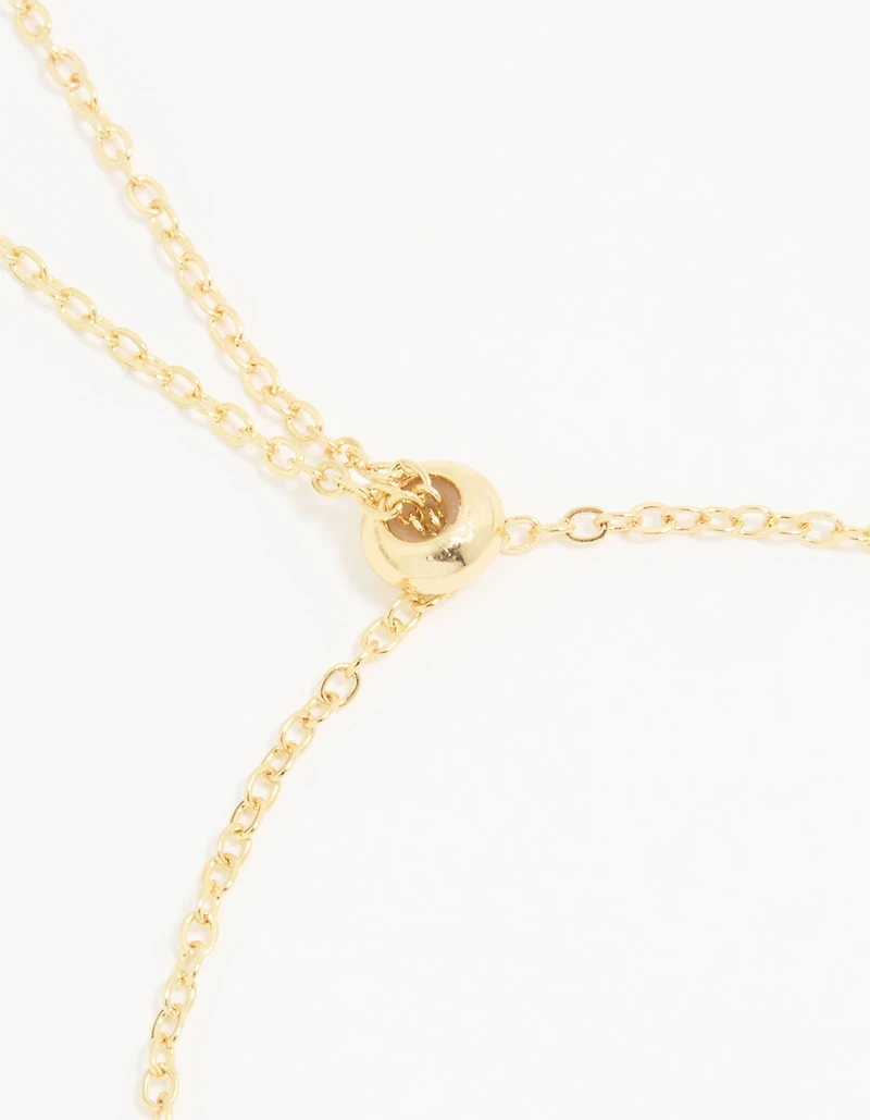 Gold Plated Cubic Zirconia Bubble A Pavé Toggle Bracelet