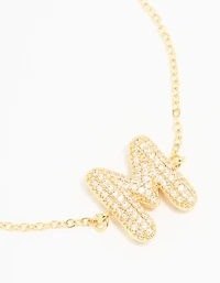 Gold Plated Cubic Zirconia Bubble M Pavé Toggle Bracelet