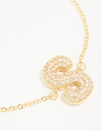 Gold Plated Cubic Zirconia Bubble S Pavé Toggle Bracelet