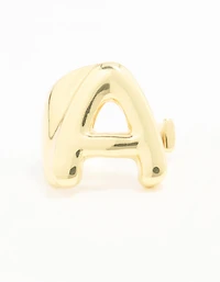 Gold Plated Bubble Letter A Ring