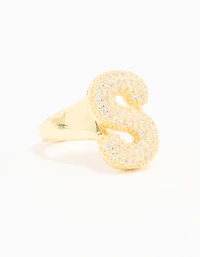 Gold Plated Cubic Zirconia Bubble S Pavé Ring