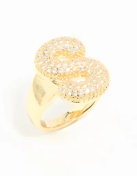 Gold Plated Cubic Zirconia Bubble S Pavé Ring