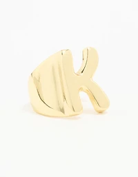 Gold Plated Bubble K Ring