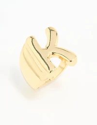 Gold Plated Bubble K Ring