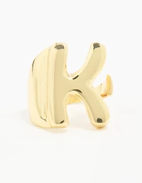 Gold Plated Bubble K Ring