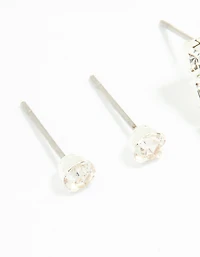 Silver Diamante Stud & Cupchain Earrings 3-Pack