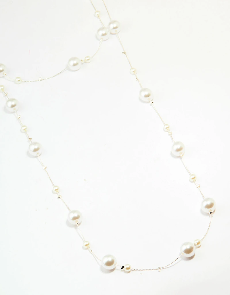 Silver Pearl Layered Necklace
