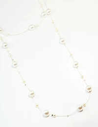 Silver Pearl Layered Necklace