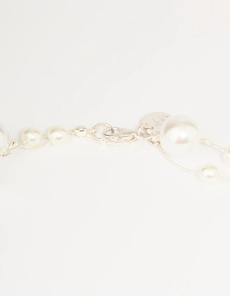Silver Pearl Layered Necklace