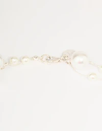 Silver Pearl Layered Necklace