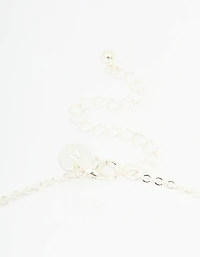 Silver Diamante Vine Lariat Necklace