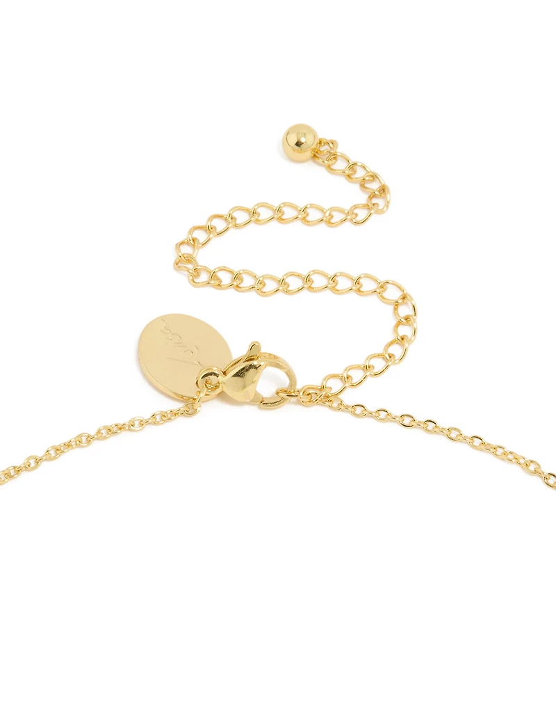 Collier fleur diamant en acier inoxydable plaqué or imperméable