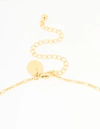 Gold Plated Brass Cubic Zirconia Large Cross Pendant Necklace