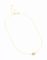 Gold Plated Brass Cubic Zirconia Rondell Necklace