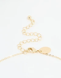 Gold Plated Brass Cubic Zirconia Rondell Necklace