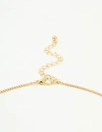 Gold Plated Brass Puffy Heart Pendant Necklace