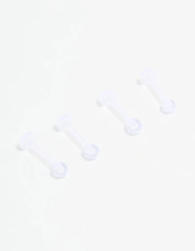 Clear Flat Back Earrings 4-Pack