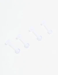 Clear Flat Back Earrings 4-Pack