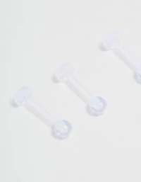 Clear Flat Back Earrings 4-Pack