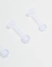 Clear Flat Back Earrings 4-Pack
