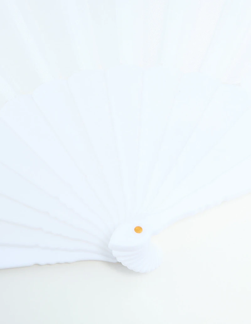 Cream Folding Fan
