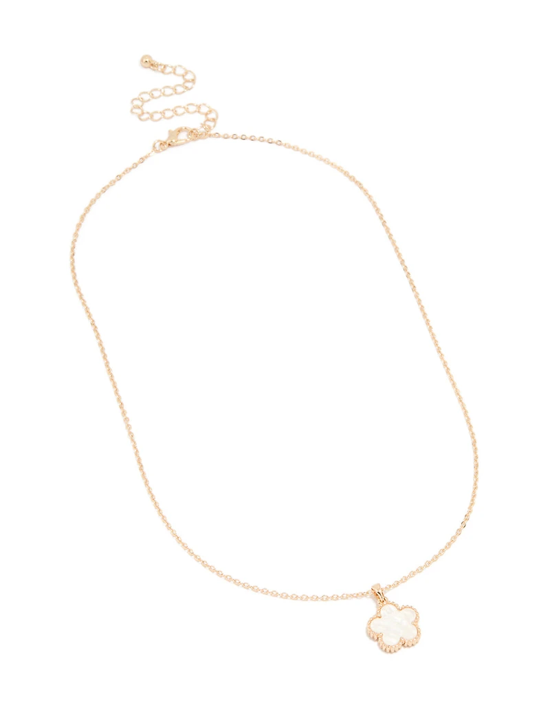 Collier pendentif fleur en or