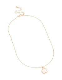 Collier pendentif fleur en or