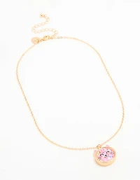 Kids Gold Sequin Cat Shaker Pendant Necklace