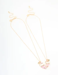 Kids Gold BFF Heart Necklaces 2-Pack